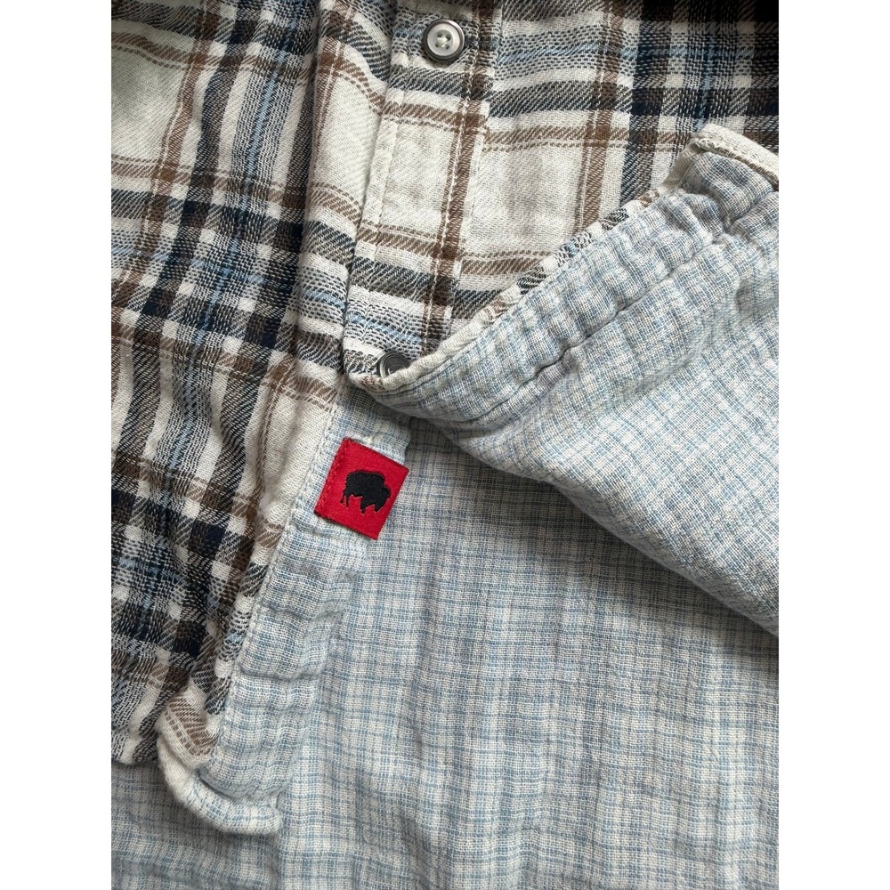 Mountain Khakis Mens Plaid Western Button Down Shirt Blue Brown Relaxed Fit M - Picture 8 of 11